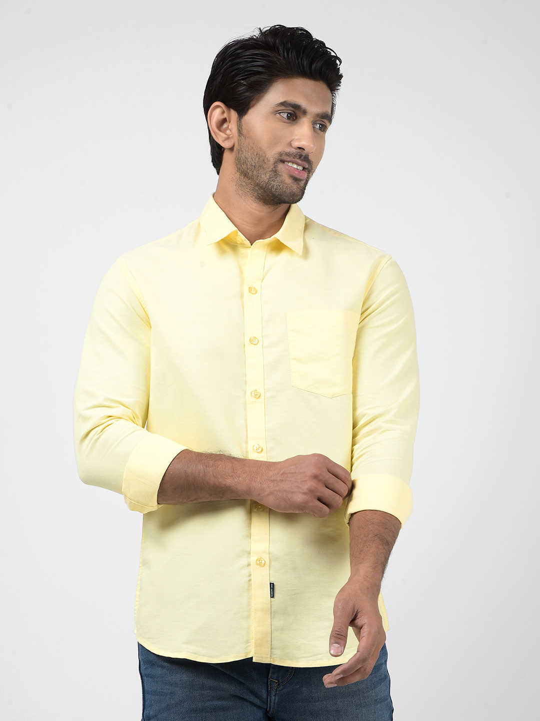 Numero Uno Men Solid Yellow Shirt